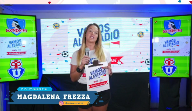 La iniciativa ha contado con la animación de Magdalena Frezza, quien interactúa con los hinchas y quienes sintonizan esta previa especial. | Foto: Captura.