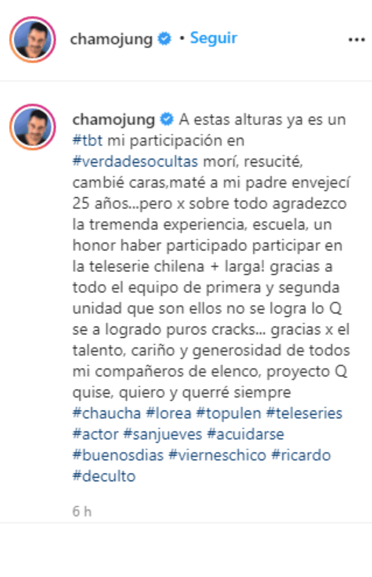 Julio Jung jr en Instagram.