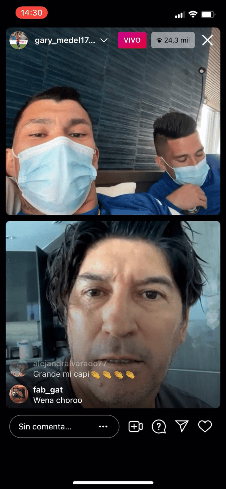 Gary Medel e Iván Zamorano compartieron en Instagram