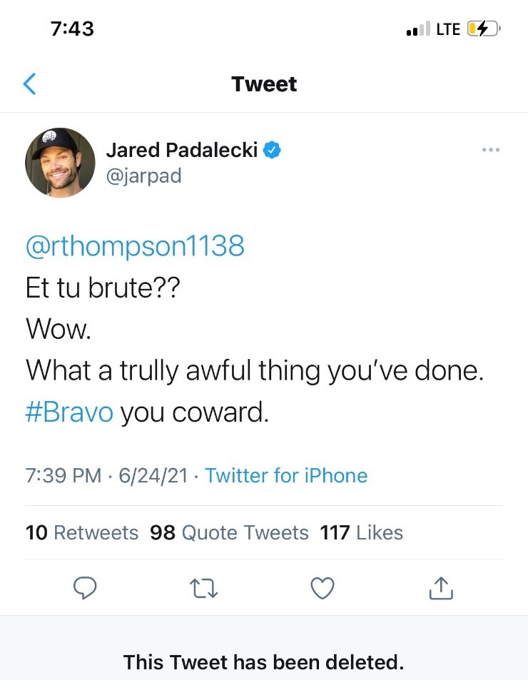 Jared Padelecki Twitter
