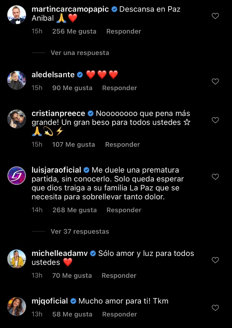 Las reacciones de diversas figuras de la televisión ante el fallecimiento del hermano de Cristián Sánchez, Aníbal Sánchez.(2)