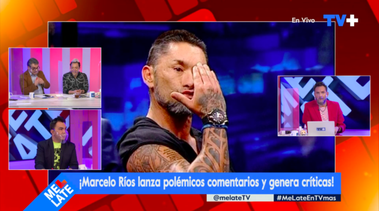 El panel de Me Late encabezado por Daniel Fuenzalida, comentando el ataque de Marcelo Chino Ríos.