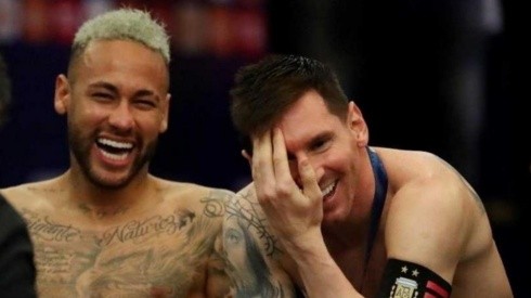 Messi y Neymar se ríen tras el partido que dejó campeón a Argentina