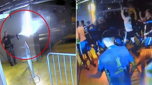La policía brasileña se enfrentó con la delegación de Boca Juniors.