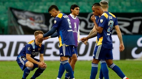 La desazón de los jugadores de Boca Juniors tras fallar los penales.