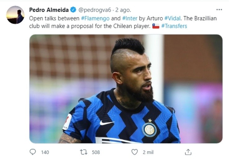 Arturo Vidal en conversaciones abiertas con el Flamengo