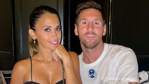 Lionel Messi y Antonella Roccuzzo en París.