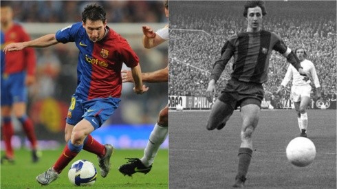 Con la camiseta de Barcelona, Lionel Messi y Johan Cruyff quedaron inscritos con letras de oro en la historia del fútbol