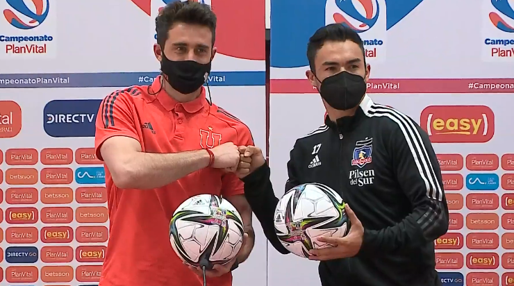 Fernando de Paul y Gabriel Suazo compartieron en la previa del Superclásico 190 entre Colo Colo y la U. Foto: ANFP