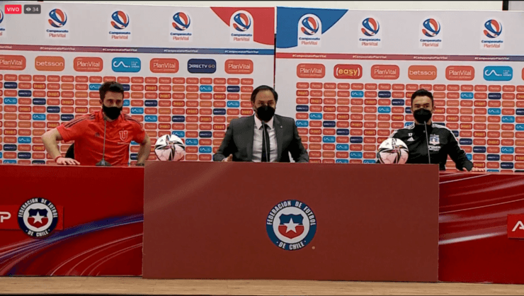 Fernando de Paul y Gabriel Suazo respondieron serios ante los micrófonos previo al Superclásico.Foto: ANFP