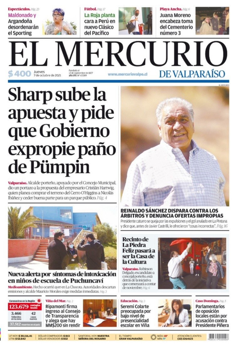 Entrevista a Reinaldo Sánchez en El Mercurio de Valparaíso