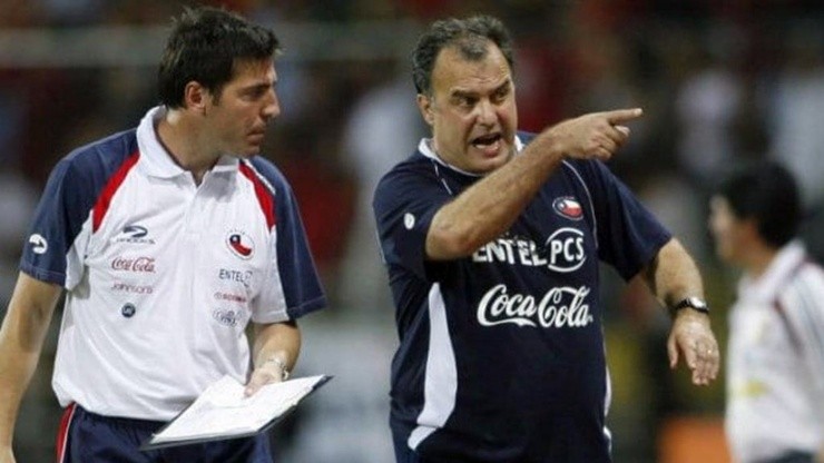 Marcelo Bielsa y Eduardo Berizzo en la selección chilena