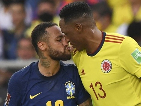 Amor americano: Neymar y Yerry Mina casi se dan un besito