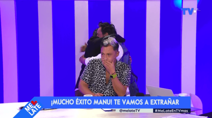 El abrazo de Manu González y Daniel Fuenzalida, junto con la cara de impacto de Sergio Rojas, en Me Late.