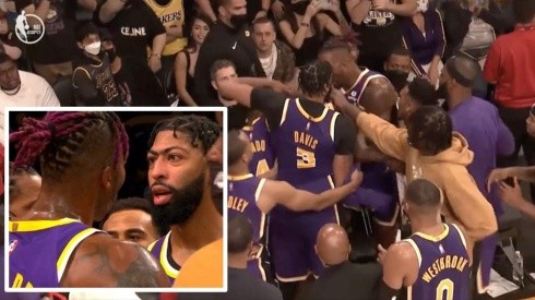Los jugadores de los Lakers debieron ser separados.