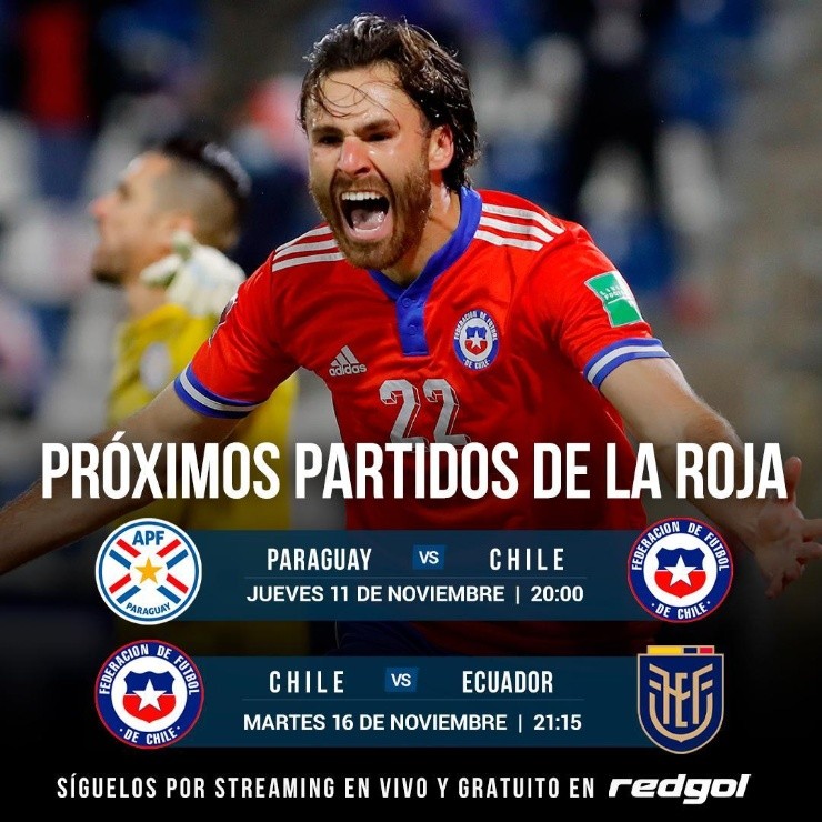 Los duelos de La Roja ante Paraguay Ecuador los podrás disfrutar a través de Redgol.cl.