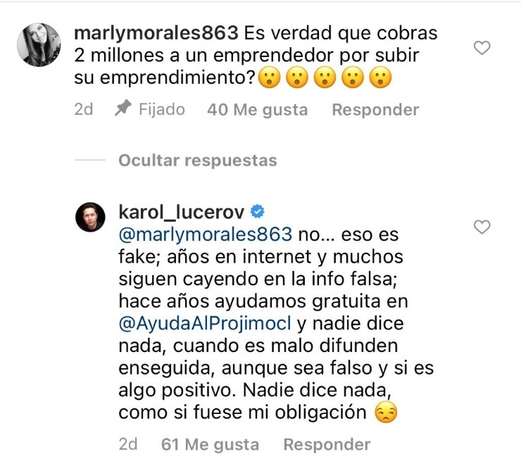 Karol Lucero reacciona ante acusación de millonarios cobros por publicidad.(3)