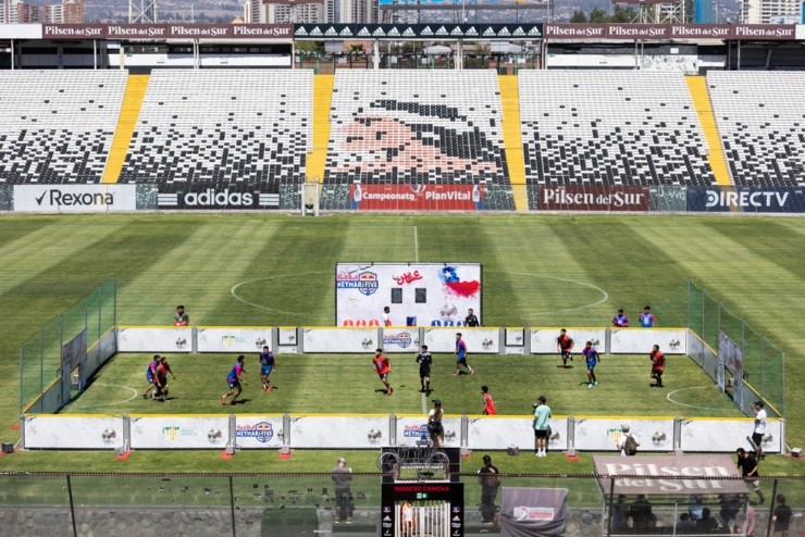 La cancha principal del Estadio Monumental fue el lugar de la final de Red Bull Neymar Jr’s Five.