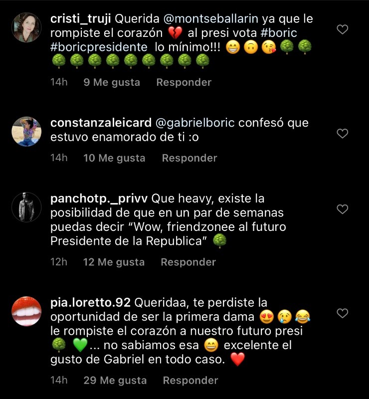 Usuarios le piden explicaciones a Ballarin por romperle el corazón a Boric.(5)