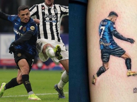 ¡Notable! Fanático de Inter se tatúa agónico gol de Alexis