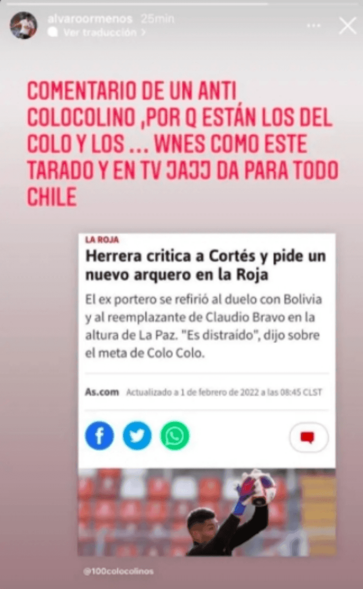 Herrera causó ardor en el pueblo albo por sus críticas hacia Brayan Cortés.