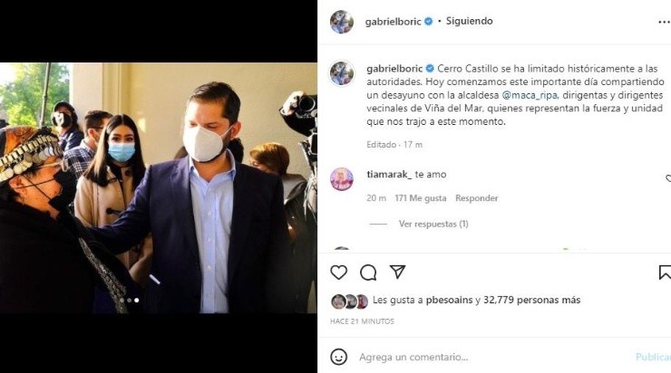 Boric y su diálogo con dirigentes sociales (Instagram)