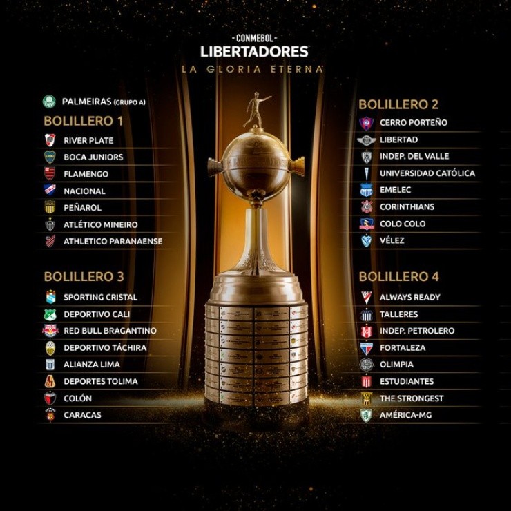 Los bolilleros para la Copa Libertadores