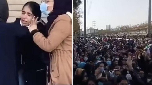 Mujeres iraníes sufren con el gas pimienta lanzado por la policía