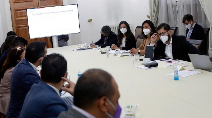 El presidente Gabriel Boric encabezó la reunión. (AGENCIA UNO).