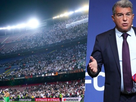 Laporta enfurece por masiva presencia de hinchas del Frankfurt en Camp Nou