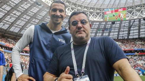 Mino Raiola junto a Zlatan Ibrahimovic en Rusia 2018