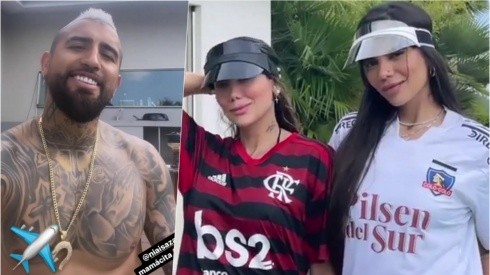 Arturo Vidal toma "solecito" junto a Sonia y Daniela Isaza y hace una encuesta entre Flamengo y Colo Colo