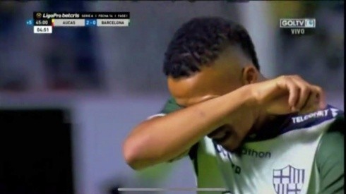 Byron Castillo salió llorando de la cancha en la derrota de Barcelona de Guayaquil ante Audax por la liga ecuatoriana