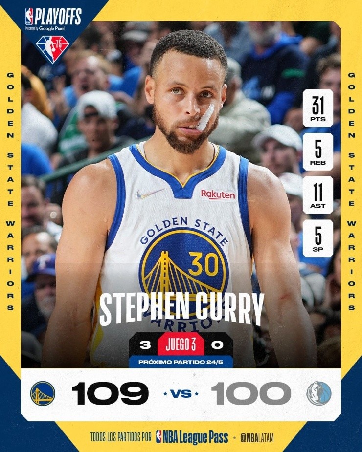 Stephen Curry sigue brillando y marcó 31 puntos claves para la victoria de los Warriors. (Foto: Latam)