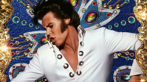 Austin Butler como el Rey del Rock 'n Roll en el afiche de Elvis.