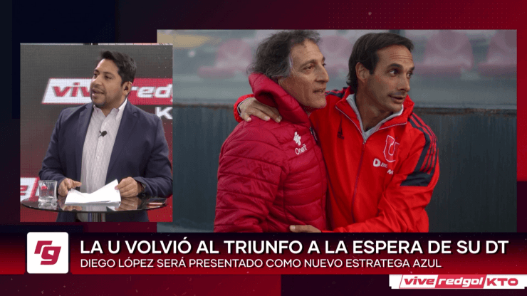 Universidad de Chile regresó al triunfo ante Huachipato, con Diego López en las tribunas del estadio Santa Laura, a la espera de ser presentado como nuevo DT de los azules. Foto: Captura.