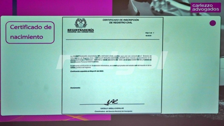 Este documento tiene respaldo actual y se puede obtener en línea en el registro civil colombiano