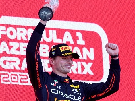 Verstappen festeja con todo junto a Red Bull en GP de Azerbaiyán