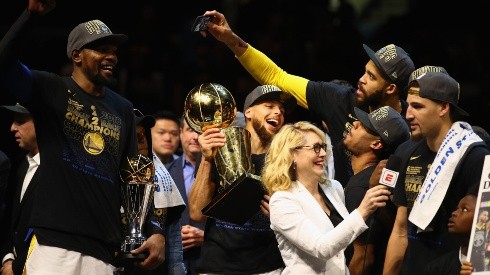 Golden State Warriors celebrando su último título como campeones