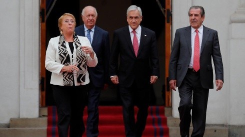 Los exPresidentes Michelle Bachelet, Ricardo Lagos, Sebastián Piñera y Eduardo Frei.