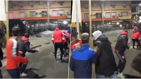 Hinchas de Independiente chocaron con las fuerzas policiales.