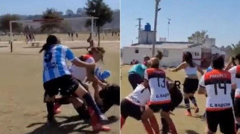 Las imágenes de la pelea en el fútbol femenino argentino