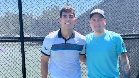 El encuentro en una cancha de tenis en Estados Unidos de los dos deportistas nacionales.