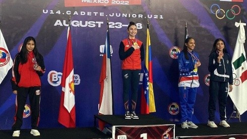 Magdalena Godoy en el podio Panamericano