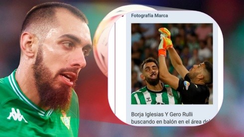 Borja Iglesias tiene para celebrar con la tremenda fotografía que le sacaron en el duelo Betis-Villarreal