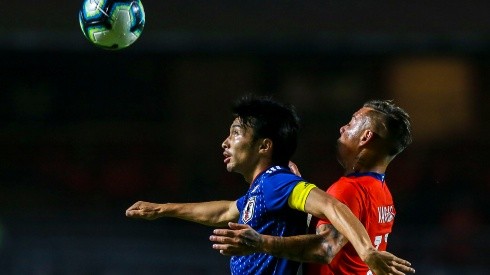 Shoya Nakajima en el duelo que la Roja le ganó por goleada a Japón en el inicio de la Copa América 2019.