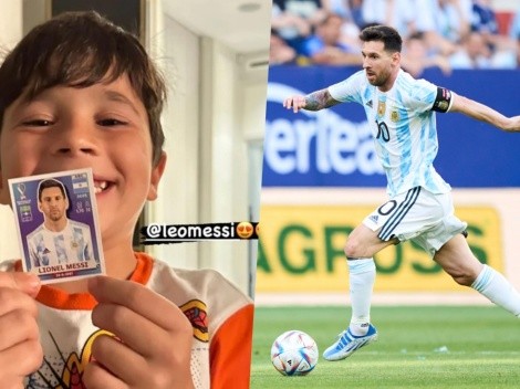Mateo Messi queda chocho tras encontrar lámina de su papá