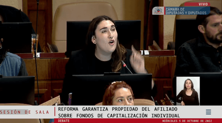 La diputada Emilia Schneider. (PANTALLAZO CÁMARA DE DIPUTADOS)