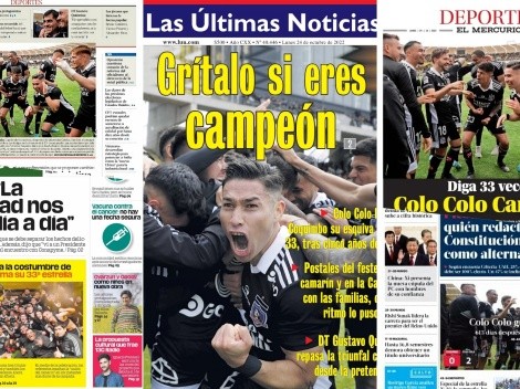 Las portadas del campeón: "Colo Colo recupera la costumbre"