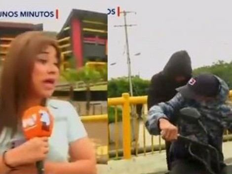 Malhechores en moto intentan robar a periodista que transmitía en vivo